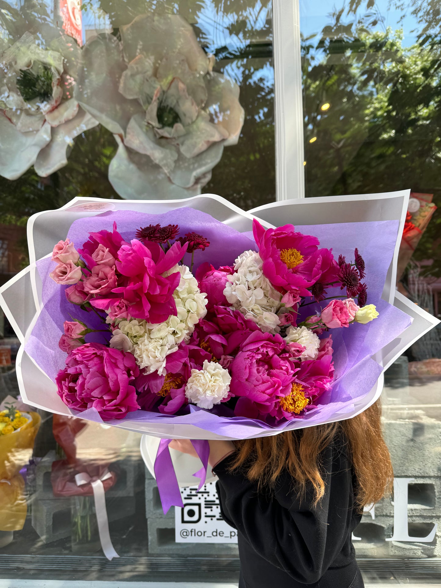 “Blackberry” Bouquet (peonies , hydrangeas, lisianthus)