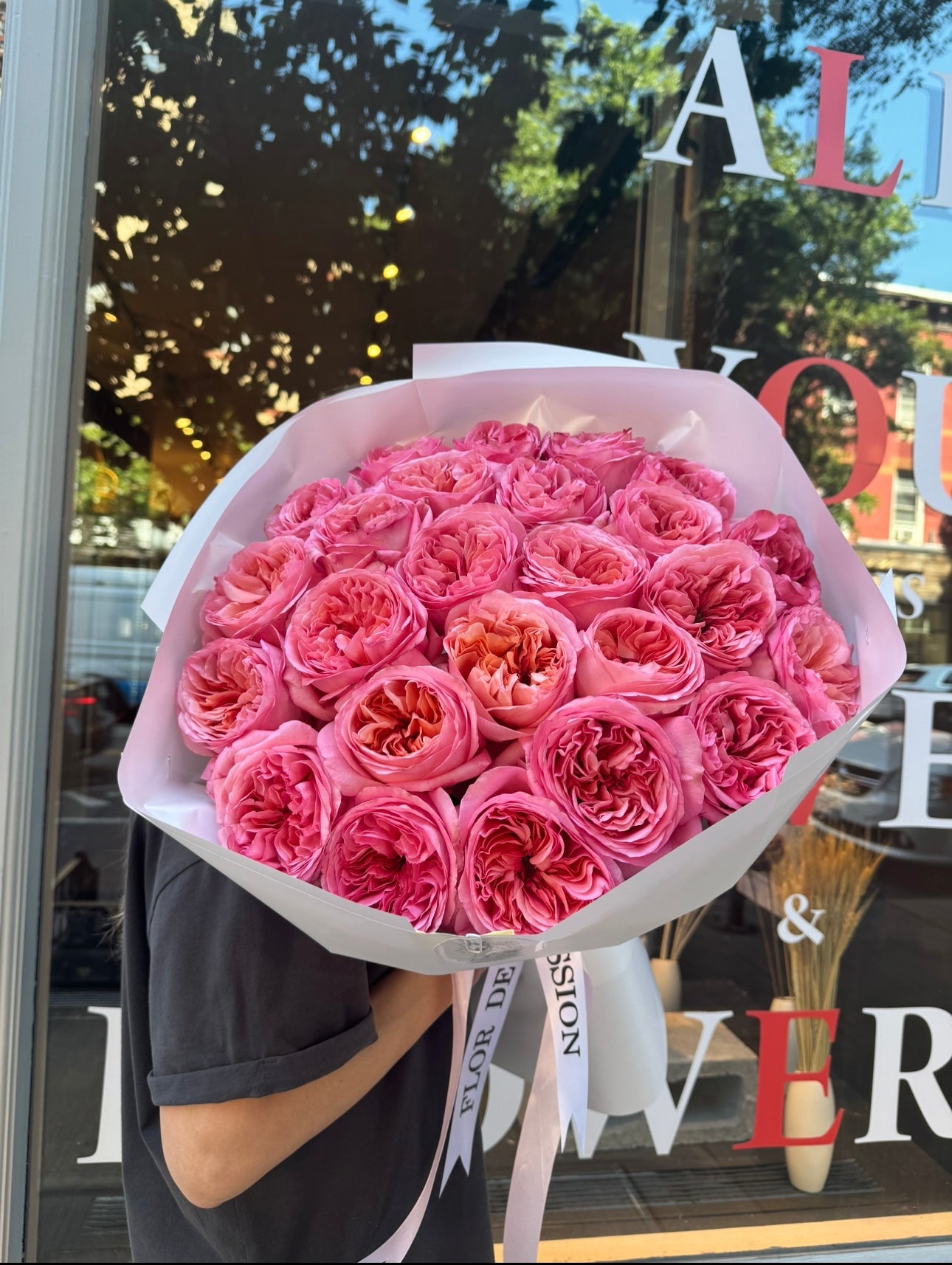 Pink Expression Garden Roses Bouquet Long Stem (Mother's Day)