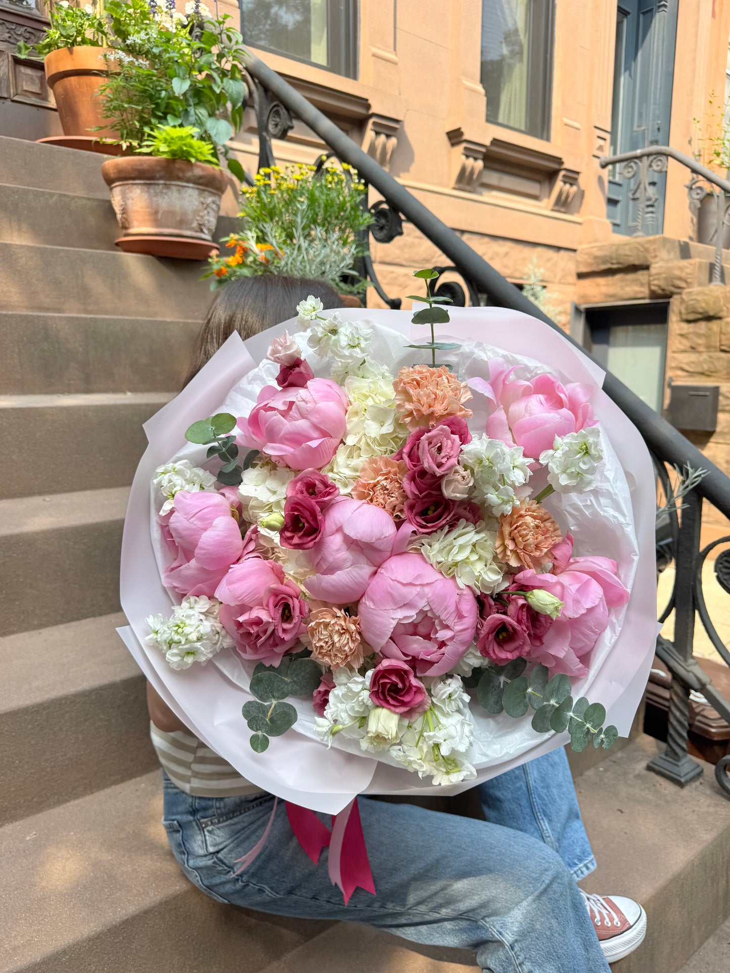 "Peony Crush" Bouquet ( Peonies, Hydrangeas, Stocks, Dianthuses, Lisianthus)