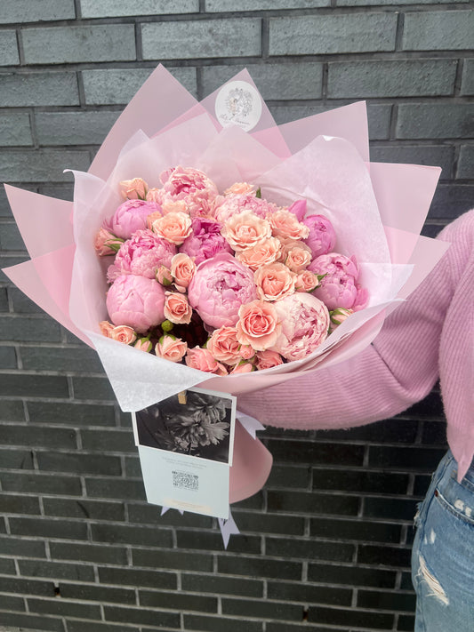 Peonies & Spray Roses