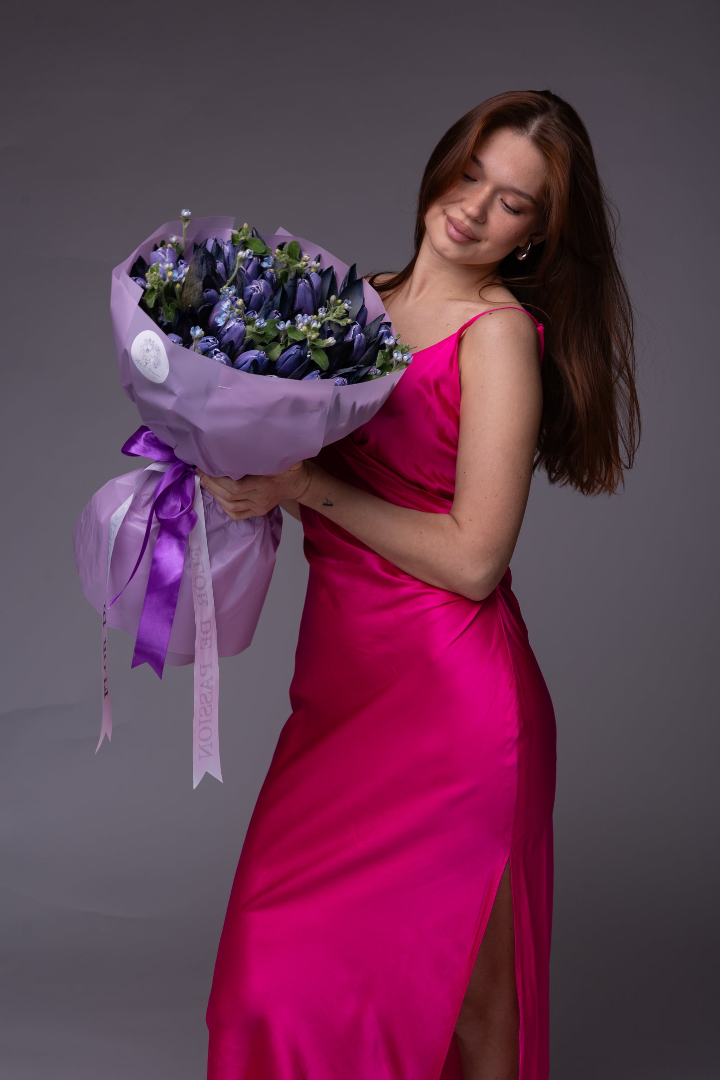 VIP Purple Tulips & Tweedia