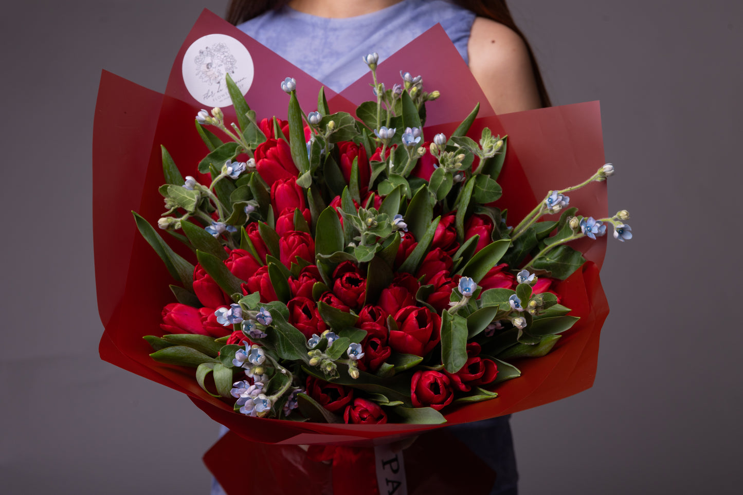 Red Tulips & Tweedia