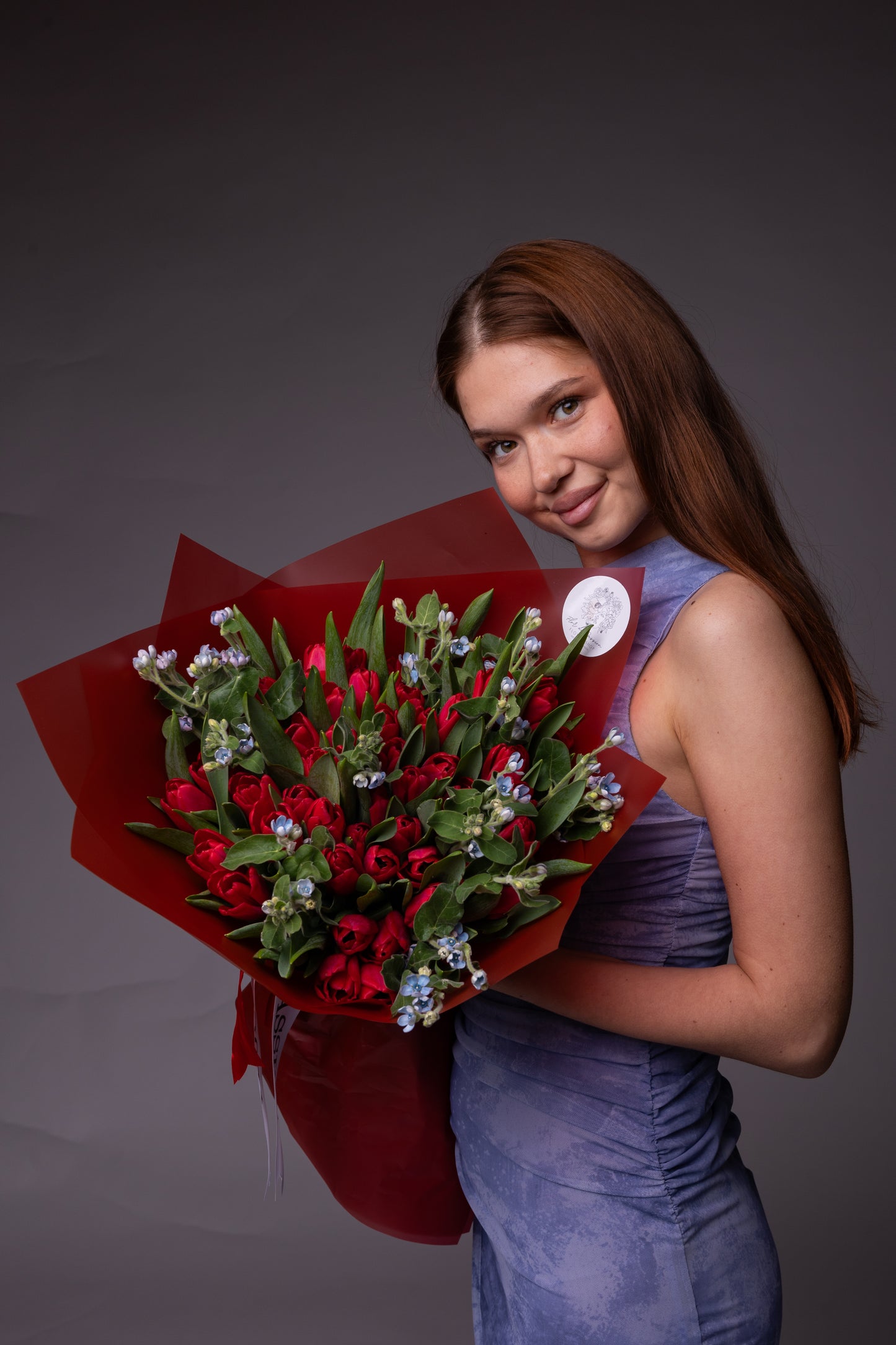 Red Tulips & Tweedia