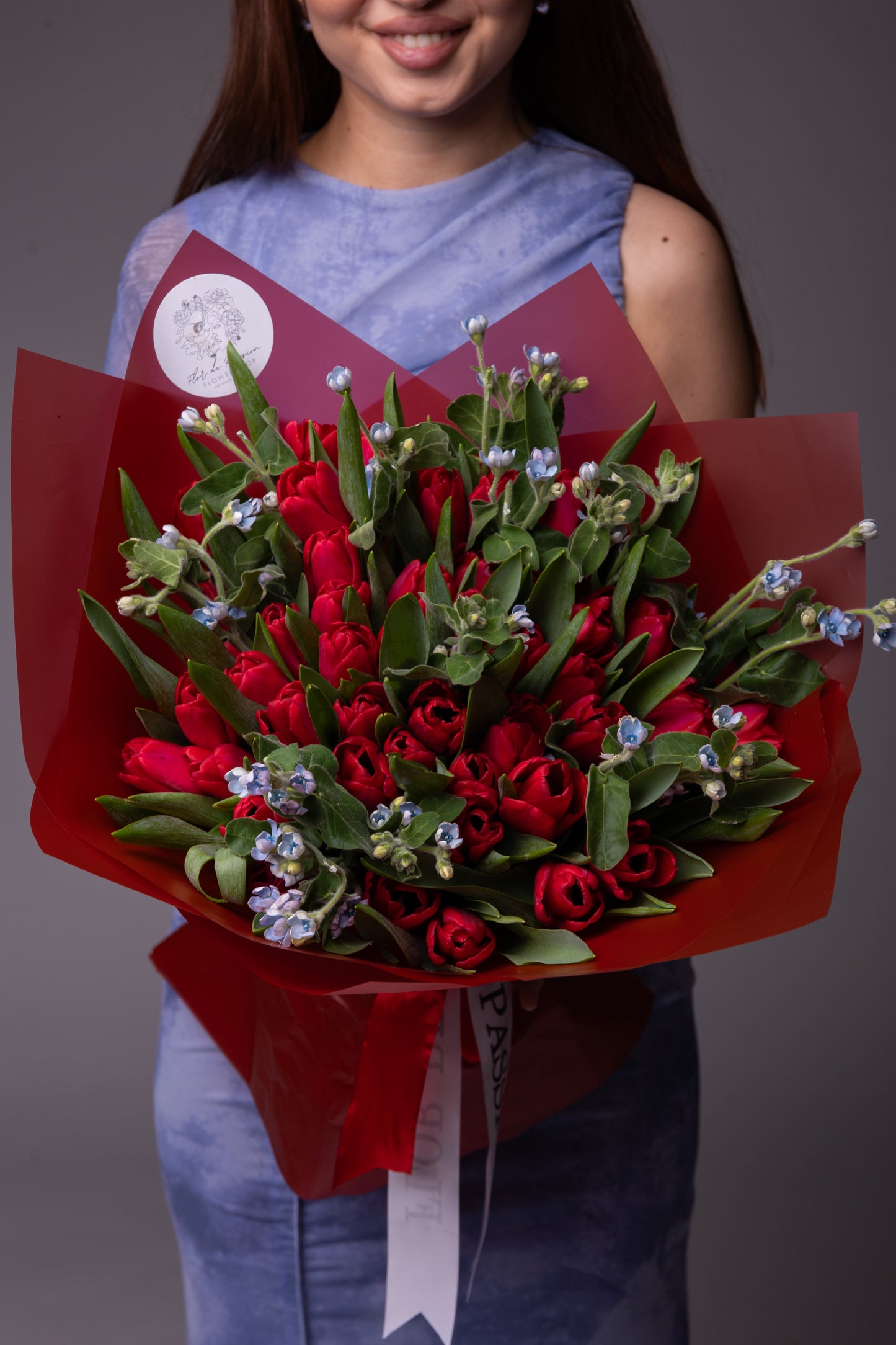 Red Tulips & Tweedia