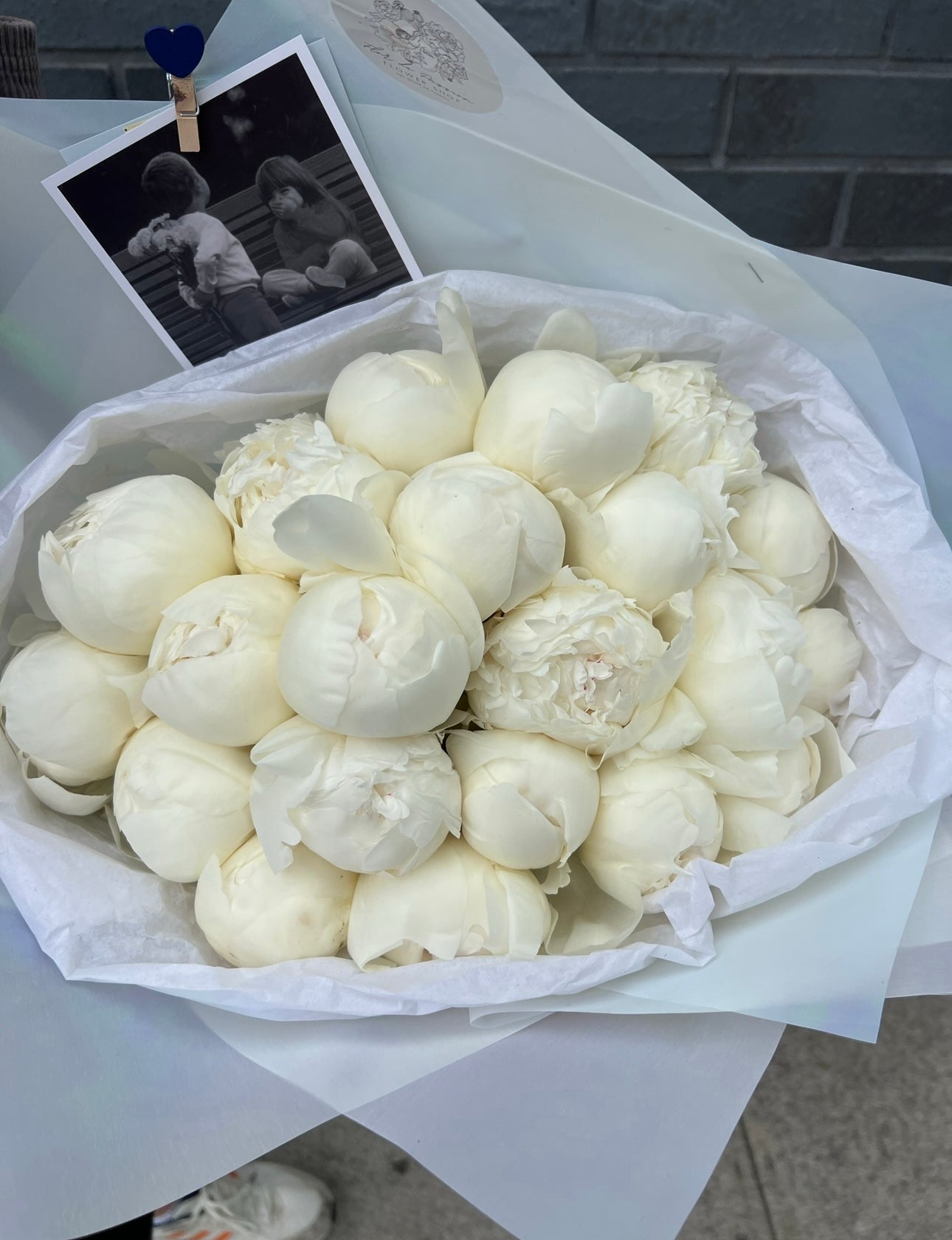 Mono Bouquet of White Peonies