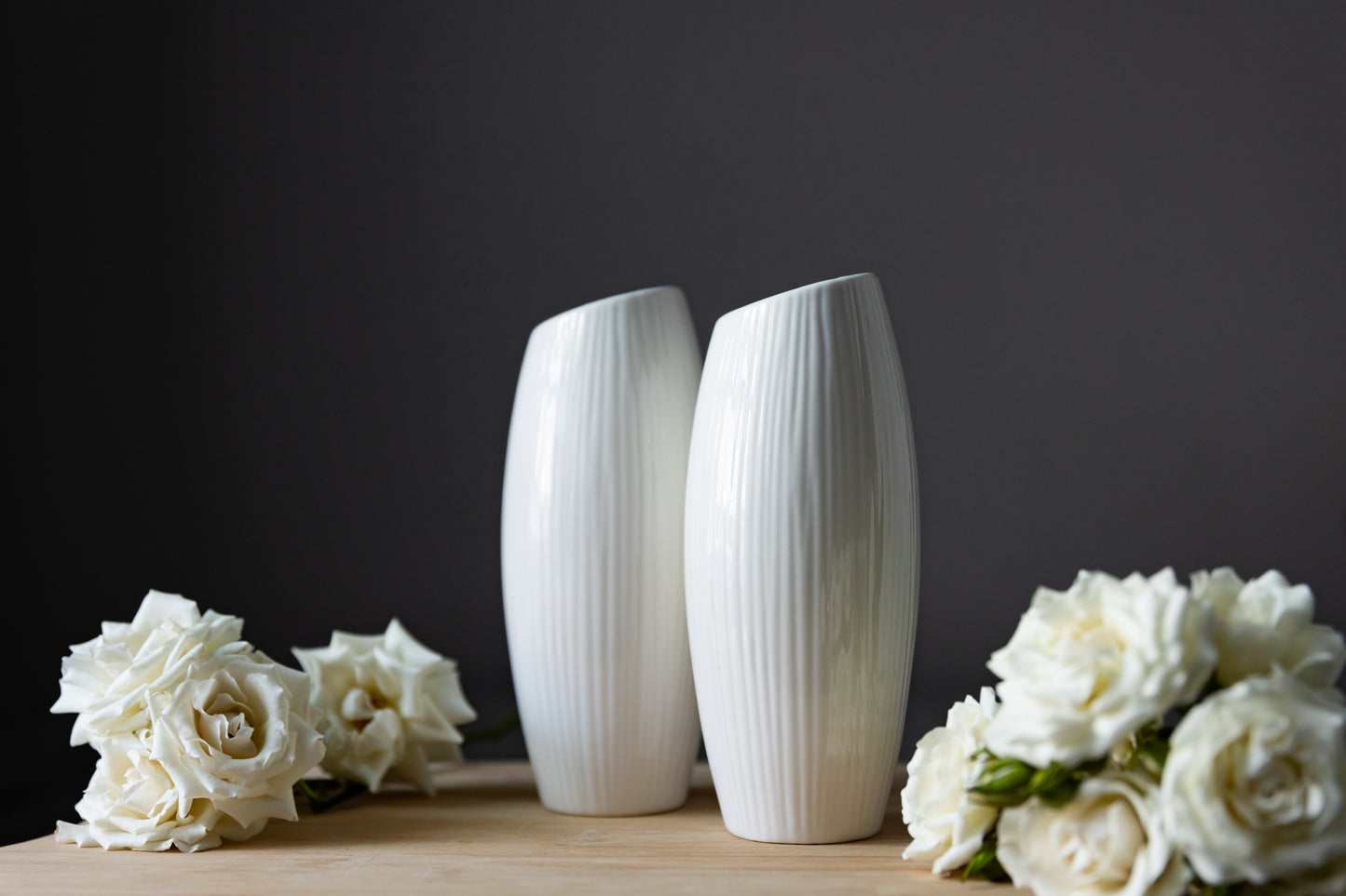 Simple Style Geometry White Ceramic Vase
