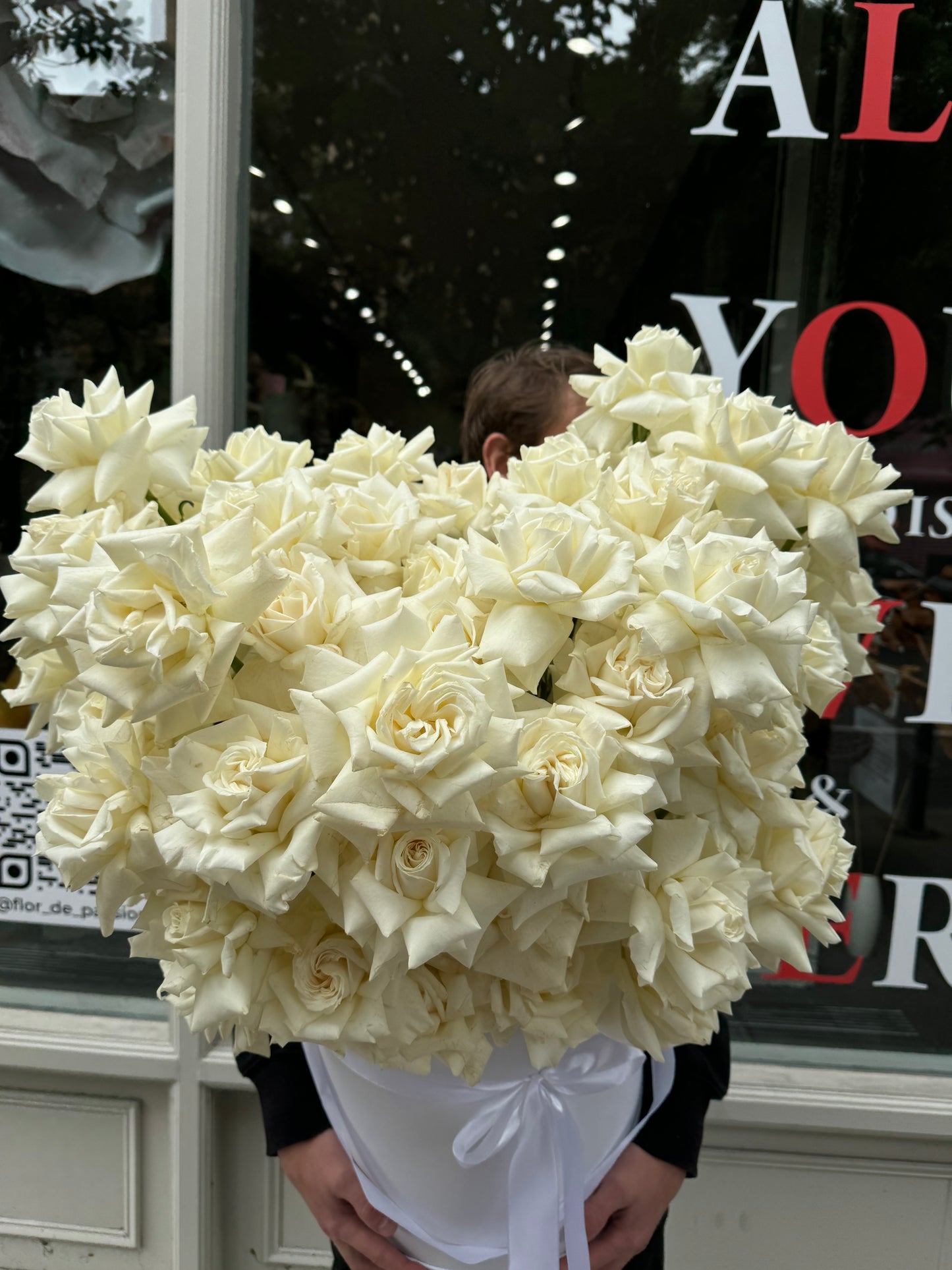 Box of White French Roses