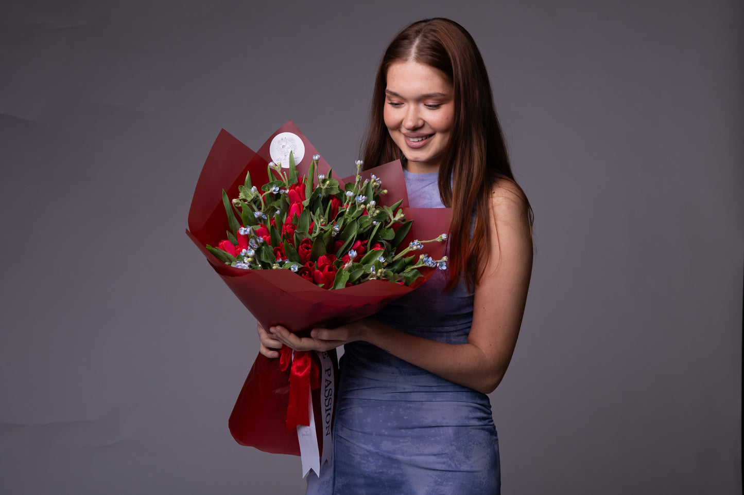 Red Tulips & Tweedia