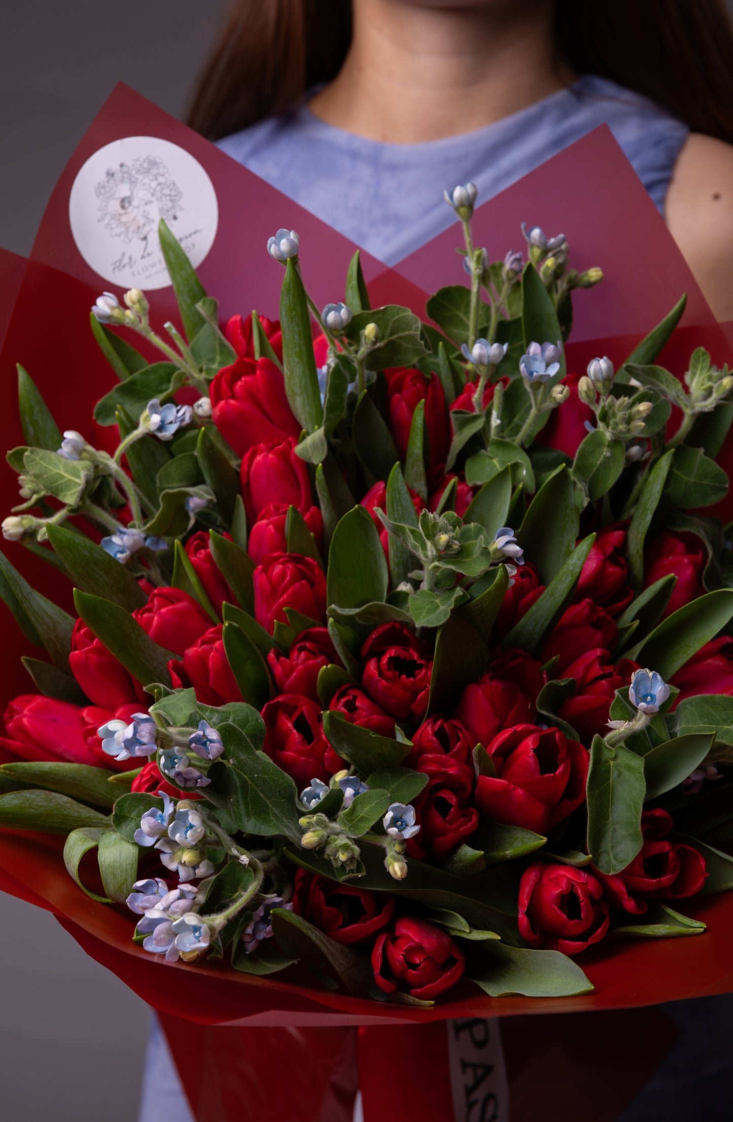 Red Tulips & Tweedia