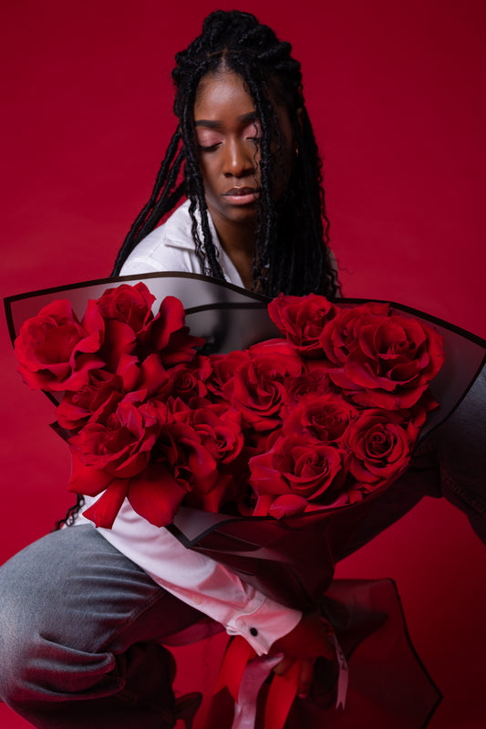 "Explorer" Bouquet (red French roses)