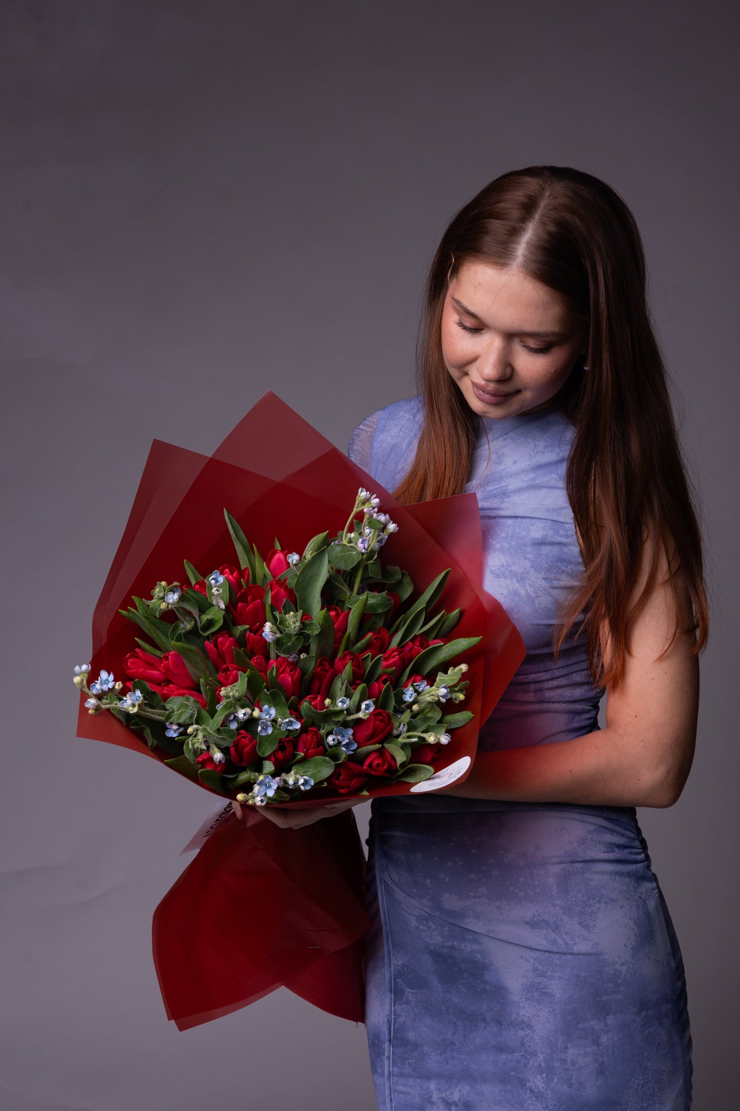 Red Tulips & Tweedia