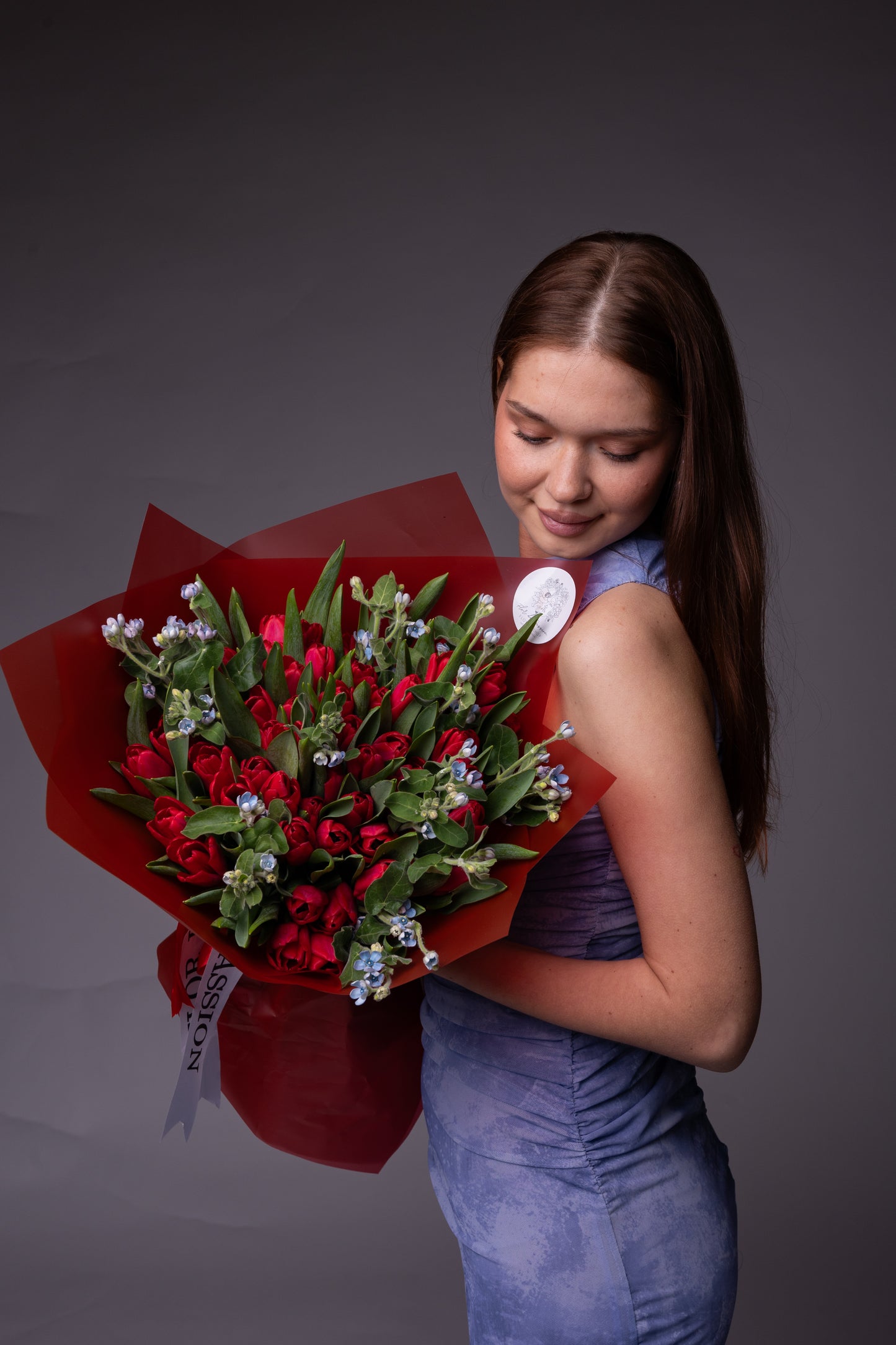 Red Tulips & Tweedia