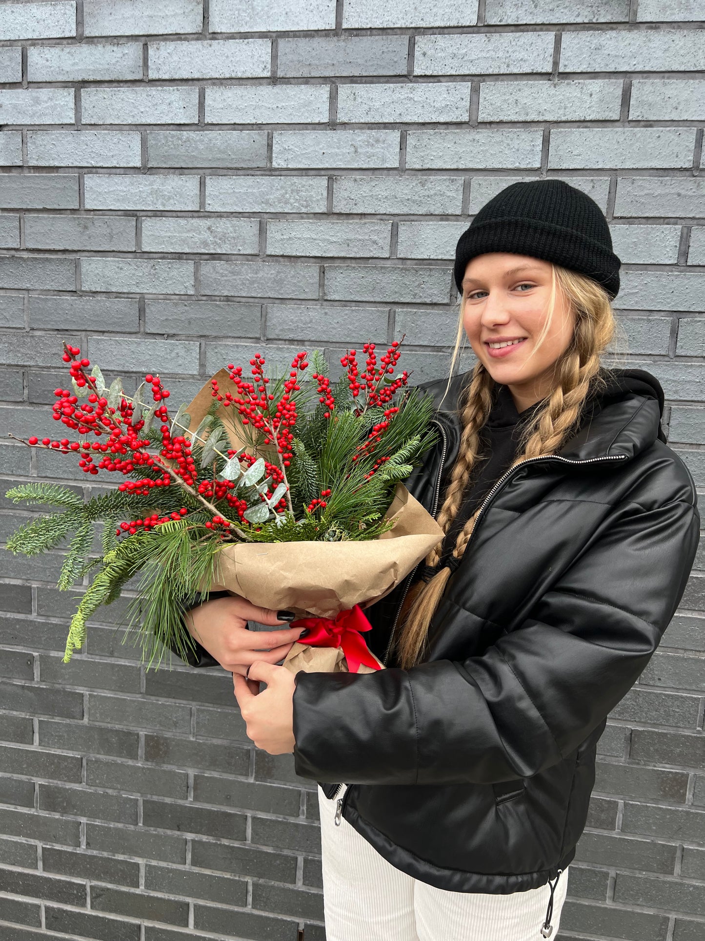 Christmas Bouquet (Ilex, Eucalyptus, Christmas Greenery)