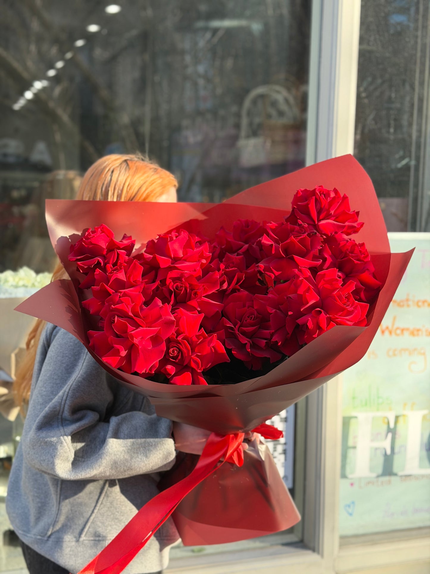 "Explorer" Bouquet (red French roses)