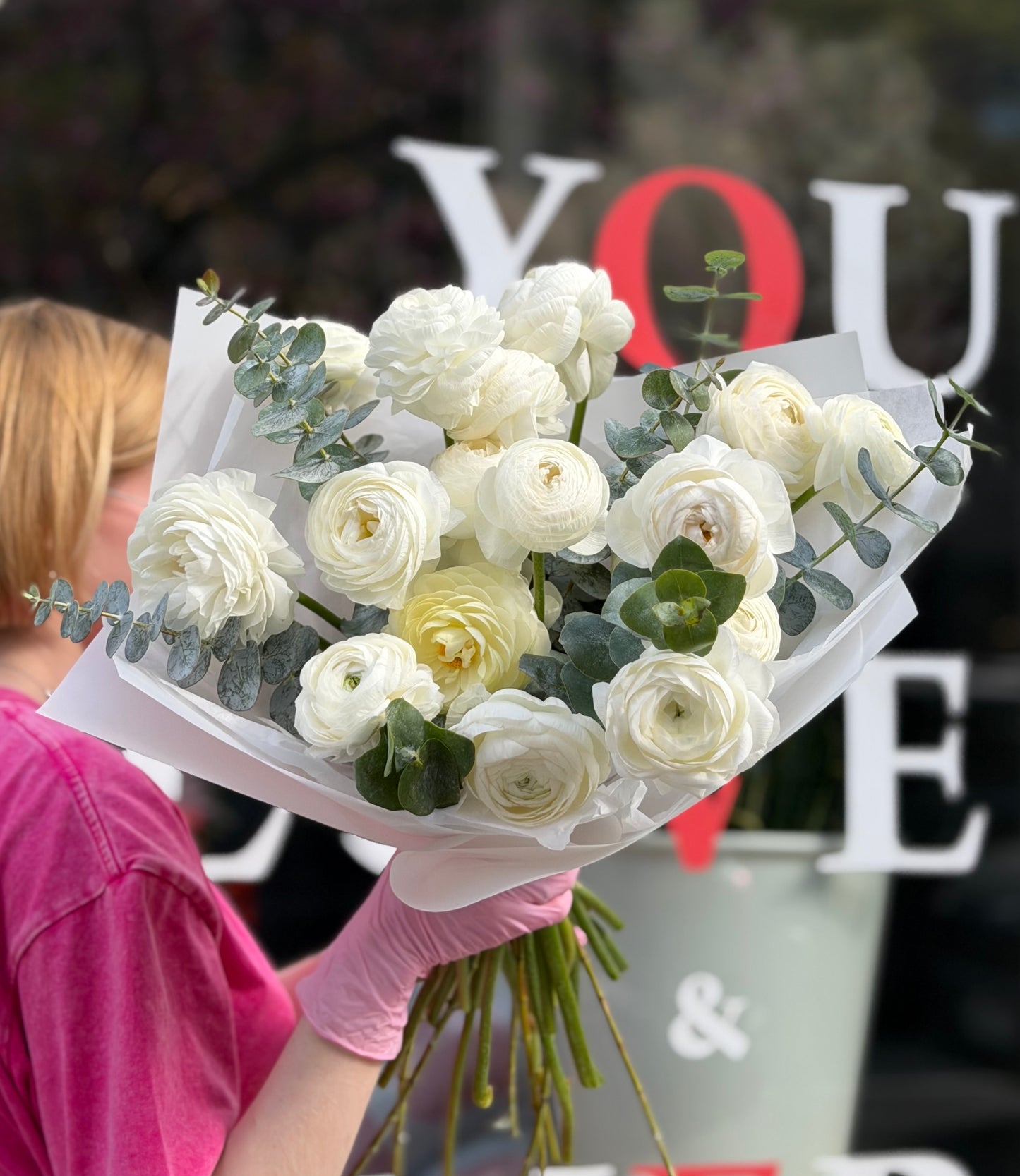Ranunculus & Eucalyptus