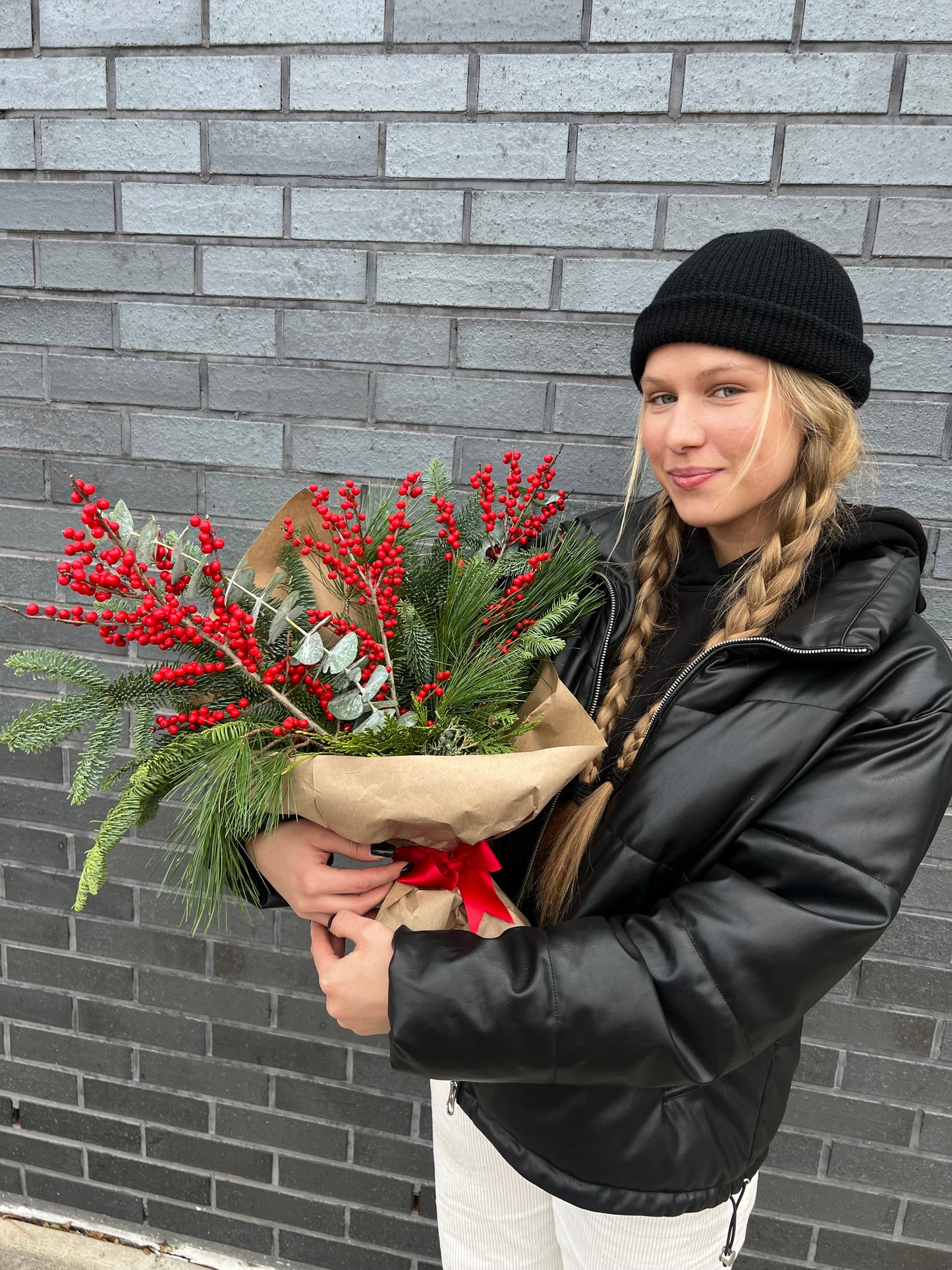 Christmas Bouquet (Ilex, Eucalyptus, Christmas Greenery)