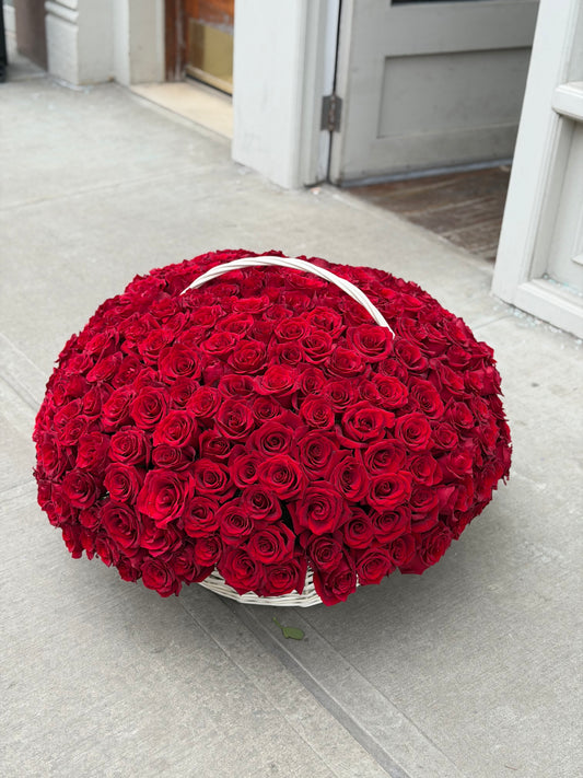 Basket of Red Roses
