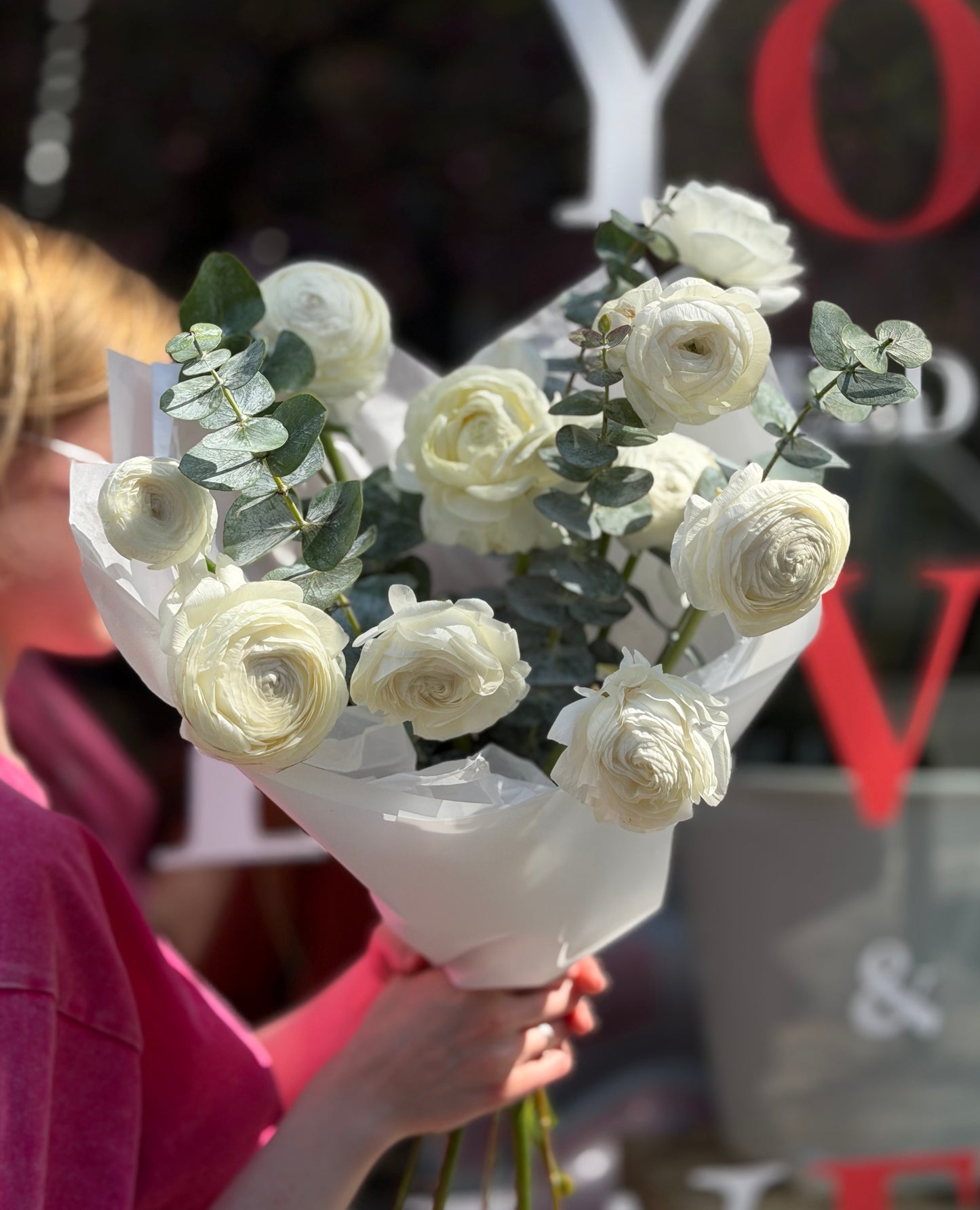 Ranunculus & Eucalyptus