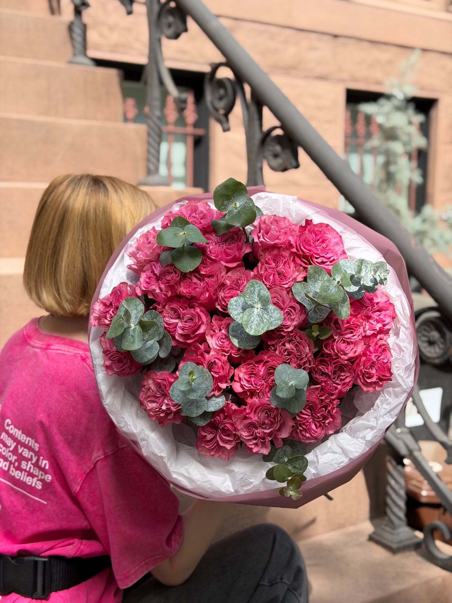 Country Blues Roses & Eucalyptus