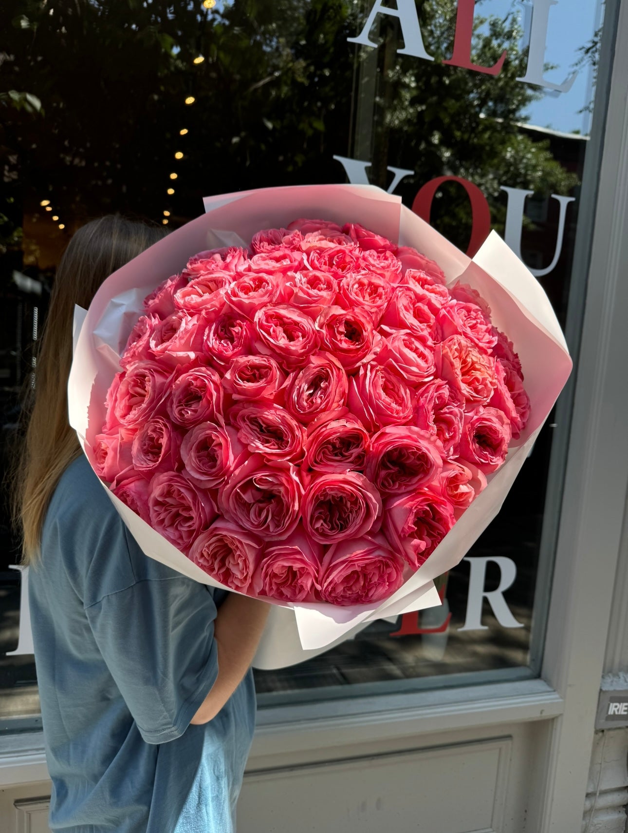 Pink Expression Garden Roses Bouquet (Valentine’s Day)