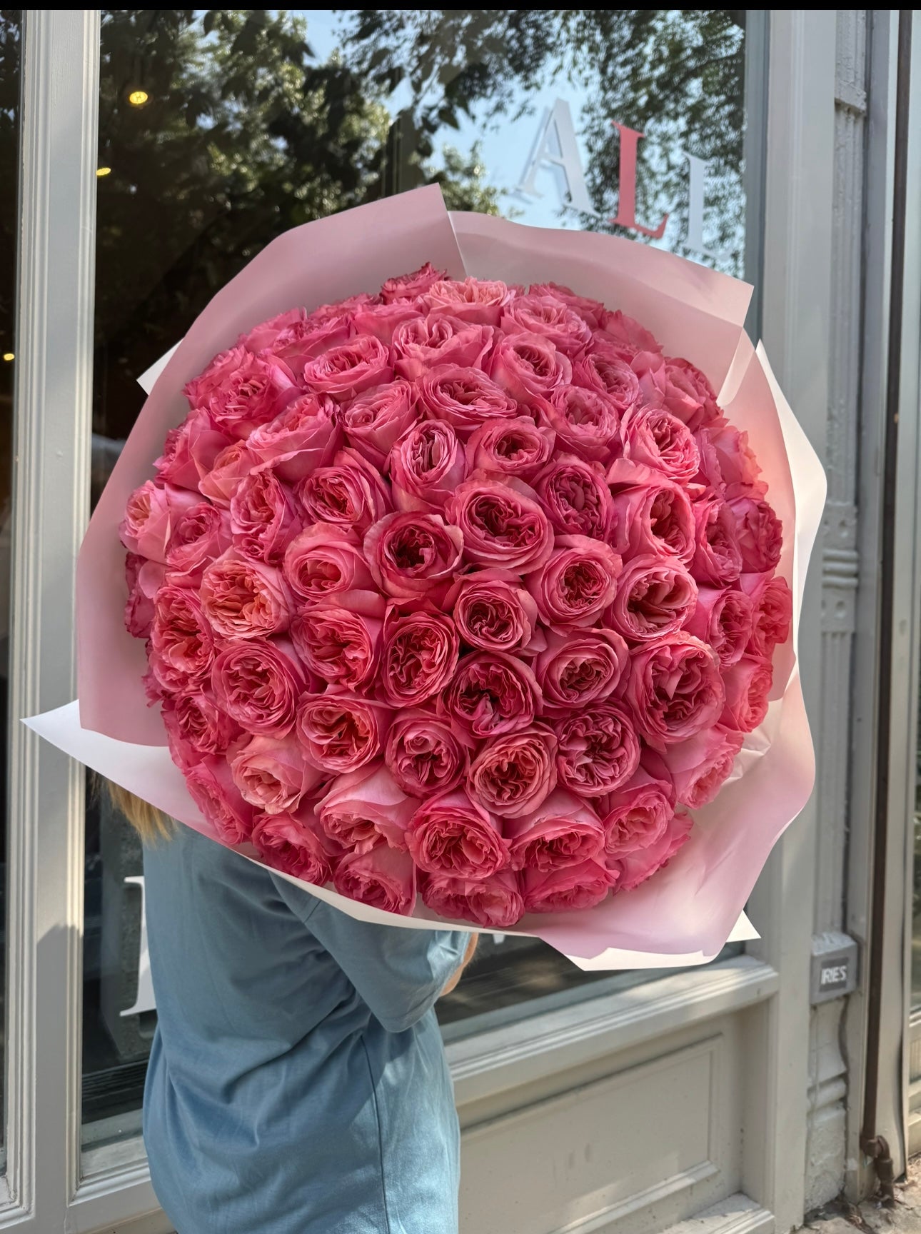 Pink Expression Garden Roses Bouquet (Valentine’s Day)