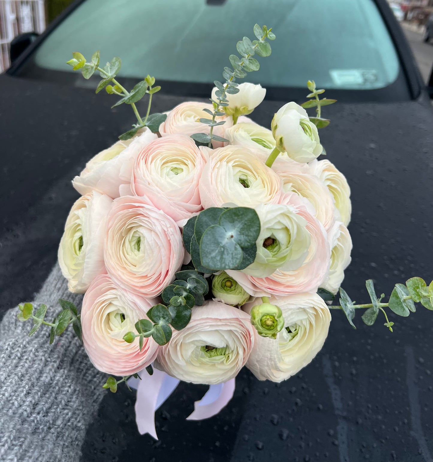 Ranunculus & Eucalyptus Wedding Bouquet