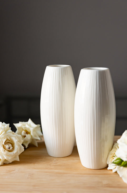 Simple Style Geometry White Ceramic Vase