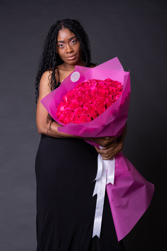 Hot Pink Roses Bouquet