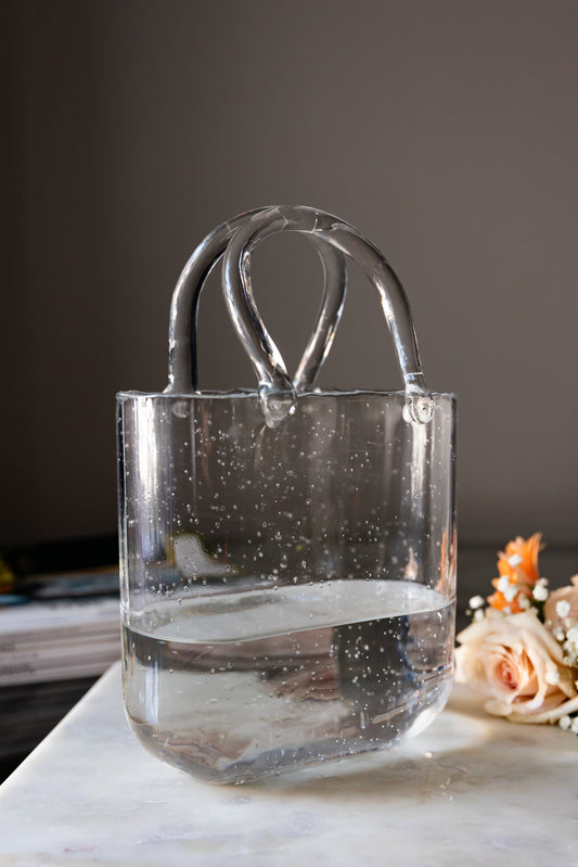 Tote Bag Glass Vase