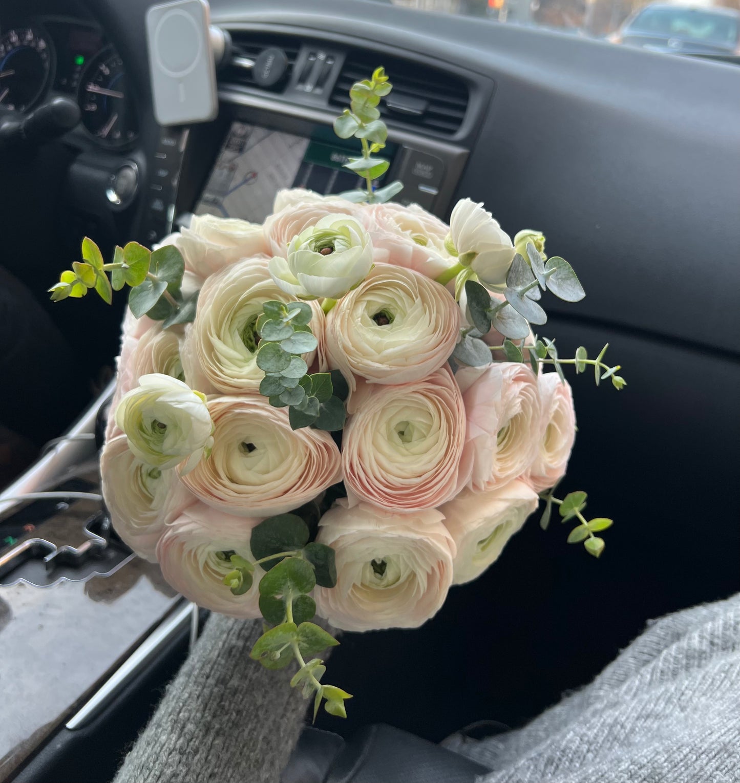 Ranunculus & Eucalyptus Wedding Bouquet